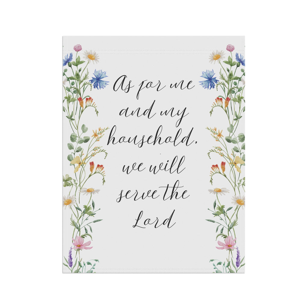 Garden Prayer House Banner — “As for me and my household, we will serve the Lord” Decorative Garden Flag