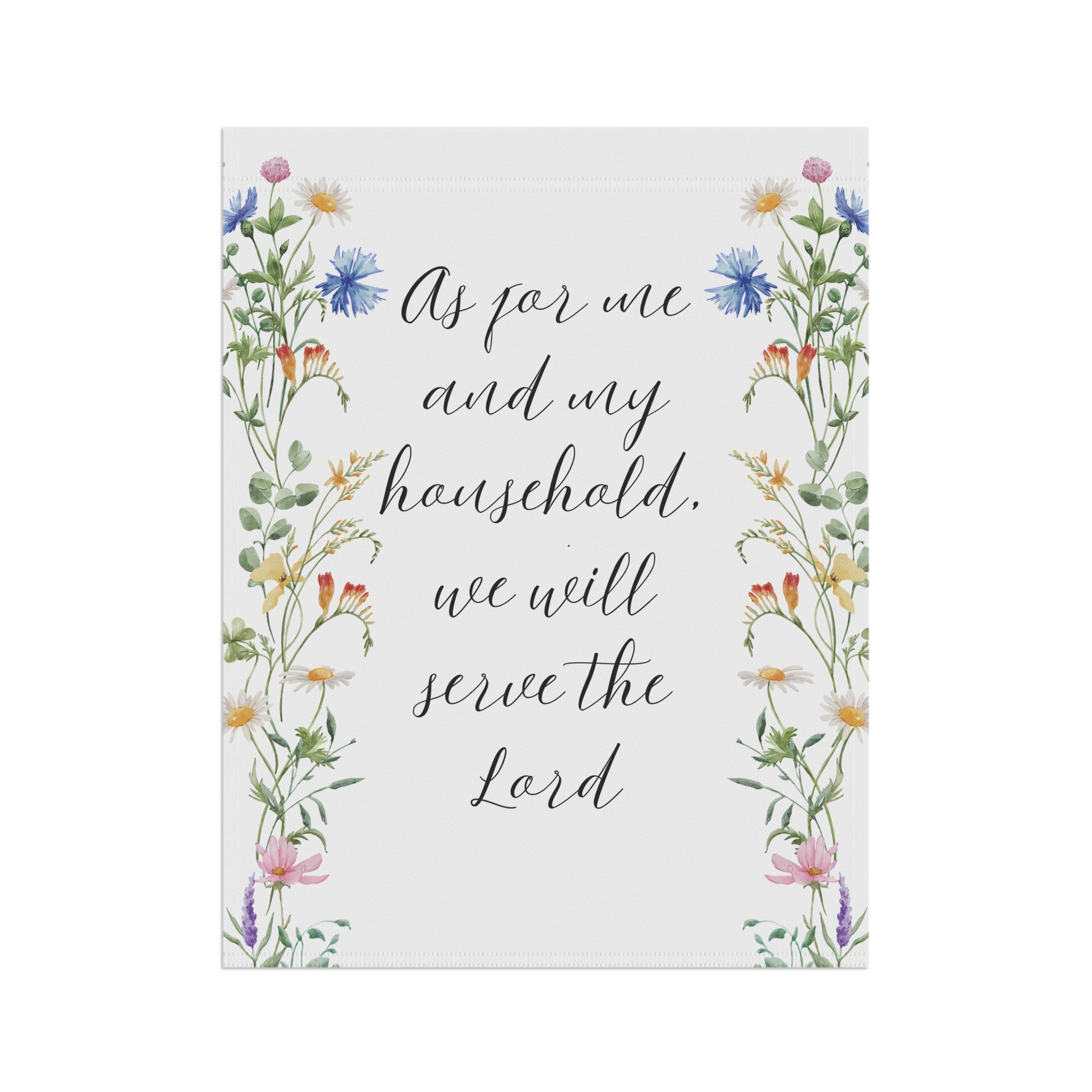 Garden Prayer House Banner — “As for me and my household, we will serve the Lord” Decorative Garden Flag