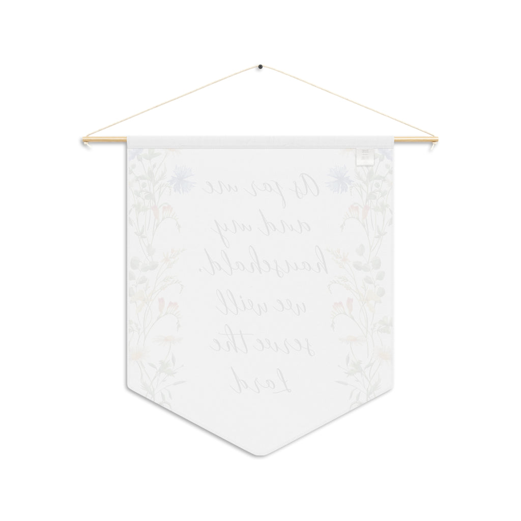 Faith Wall Pennant — "As for me and my household, we will serve the Lord" Floral Banner