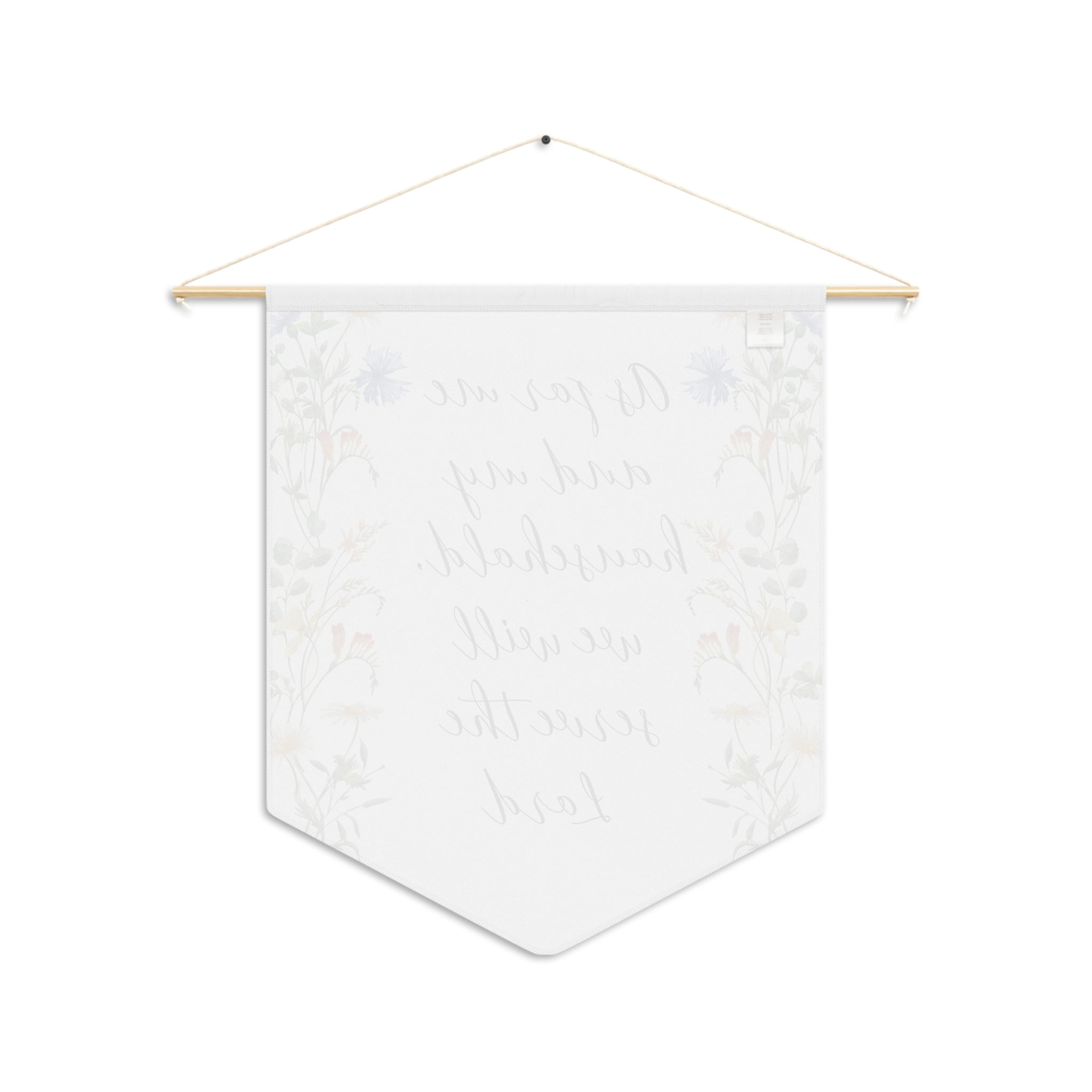 Faith Wall Pennant — "As for me and my household, we will serve the Lord" Floral Banner