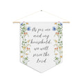 Faith Wall Pennant — "As for me and my household, we will serve the Lord" Floral Banner