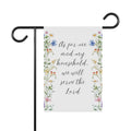 Garden Prayer House Banner — “As for me and my household, we will serve the Lord” Decorative Garden Flag