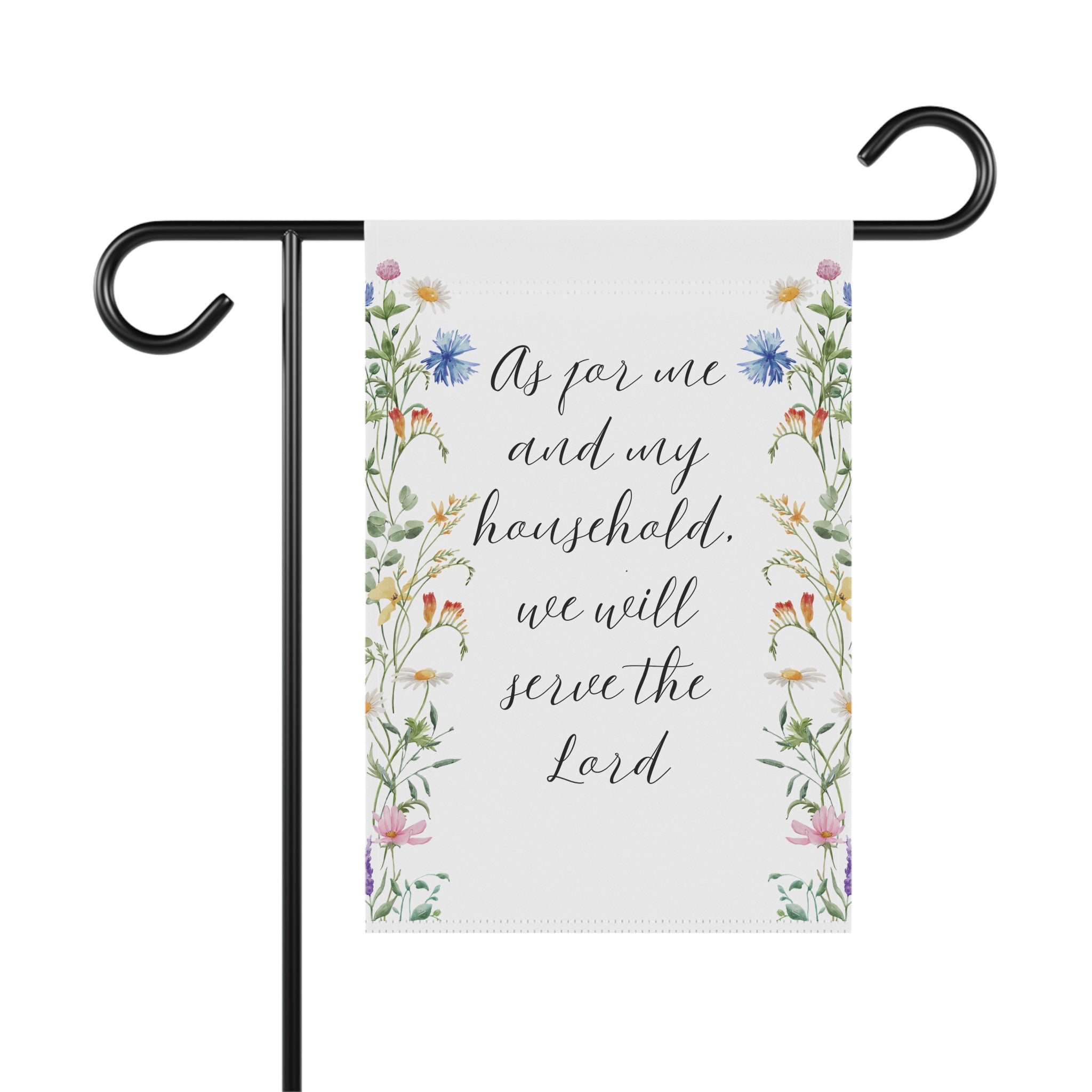 Garden Prayer House Banner — “As for me and my household, we will serve the Lord” Decorative Garden Flag