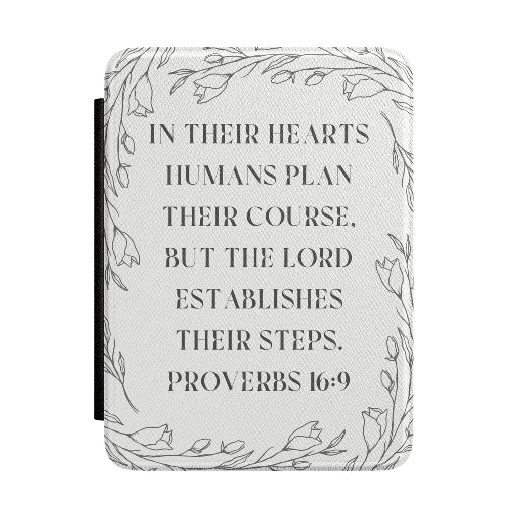 Kindle Case — Proverbs 16:9 Floral Faith E-reader Cover