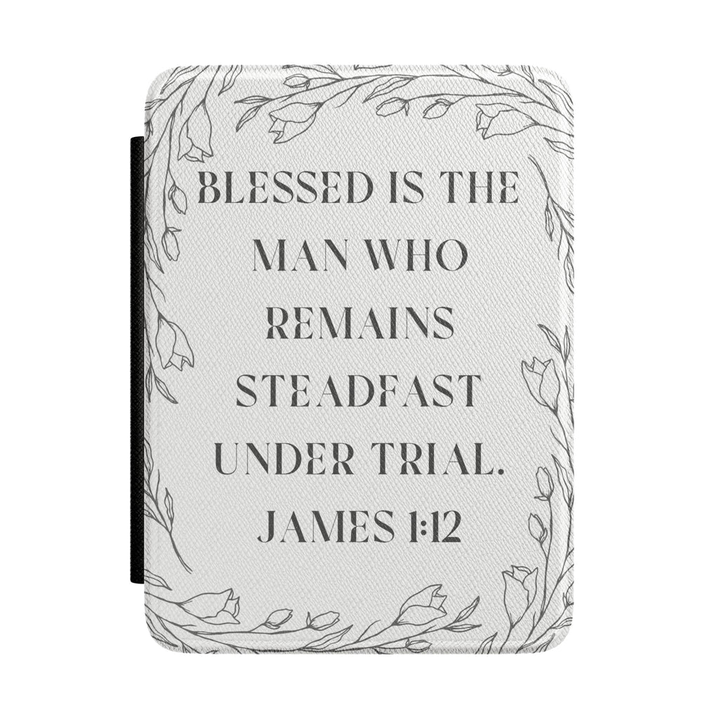 Kindle Case - James 1:12 Floral Faith E-Reader Cover